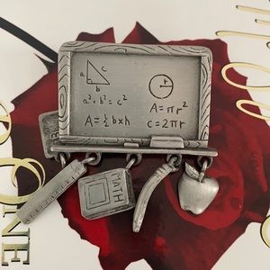 Vintage school board math brooch